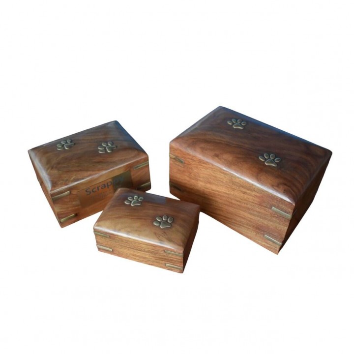Pet Cremation Wooden Box Urn Paws To Heaven Design
