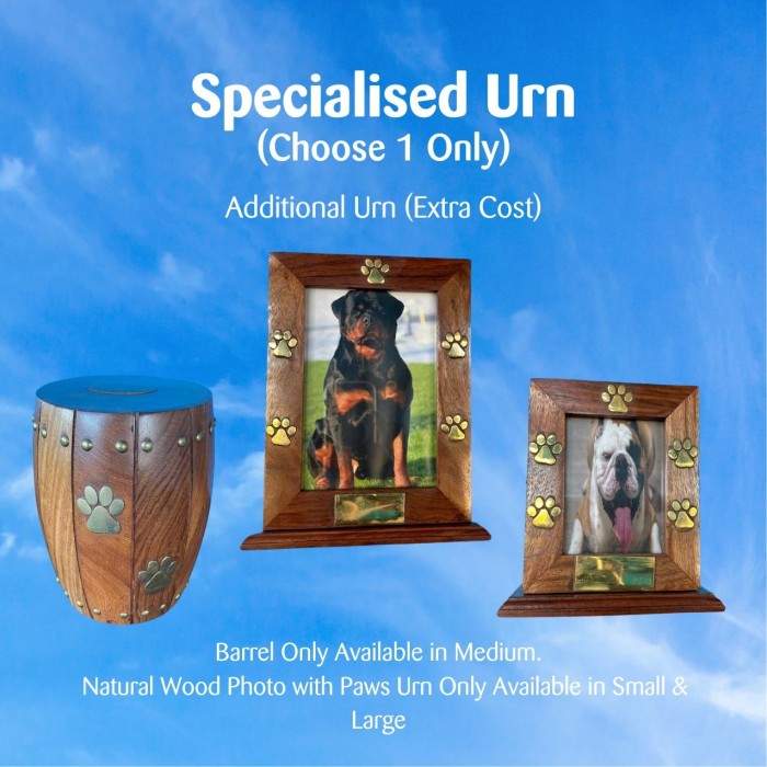Specialised Urn Individual Pet Cremation Package Med - Large