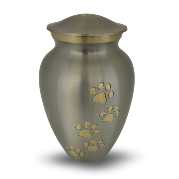 Classic Brass Silver Urn with Gold paws